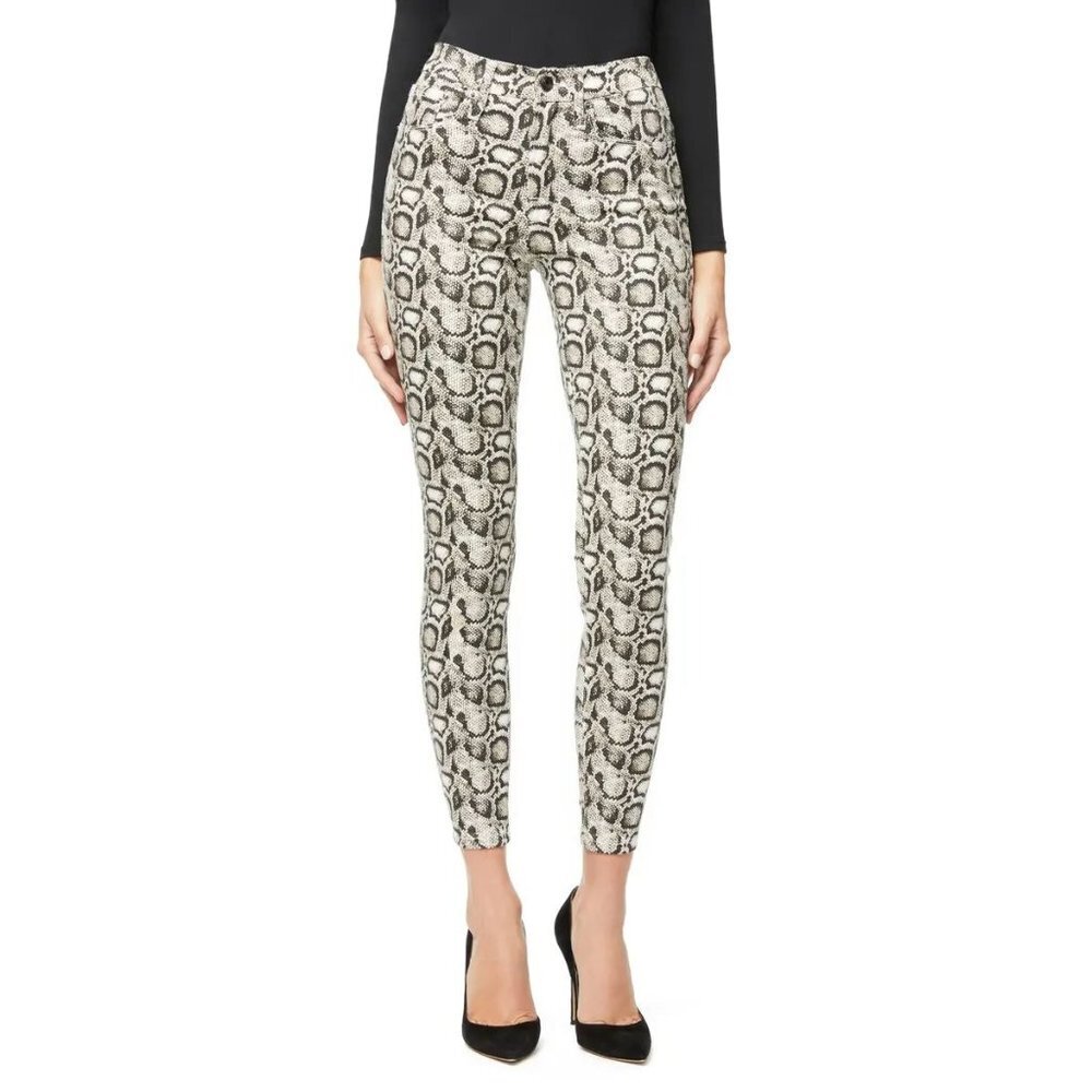 NWT Good American Good Legs Snake Print High Waist Skinny Jeans 12/21